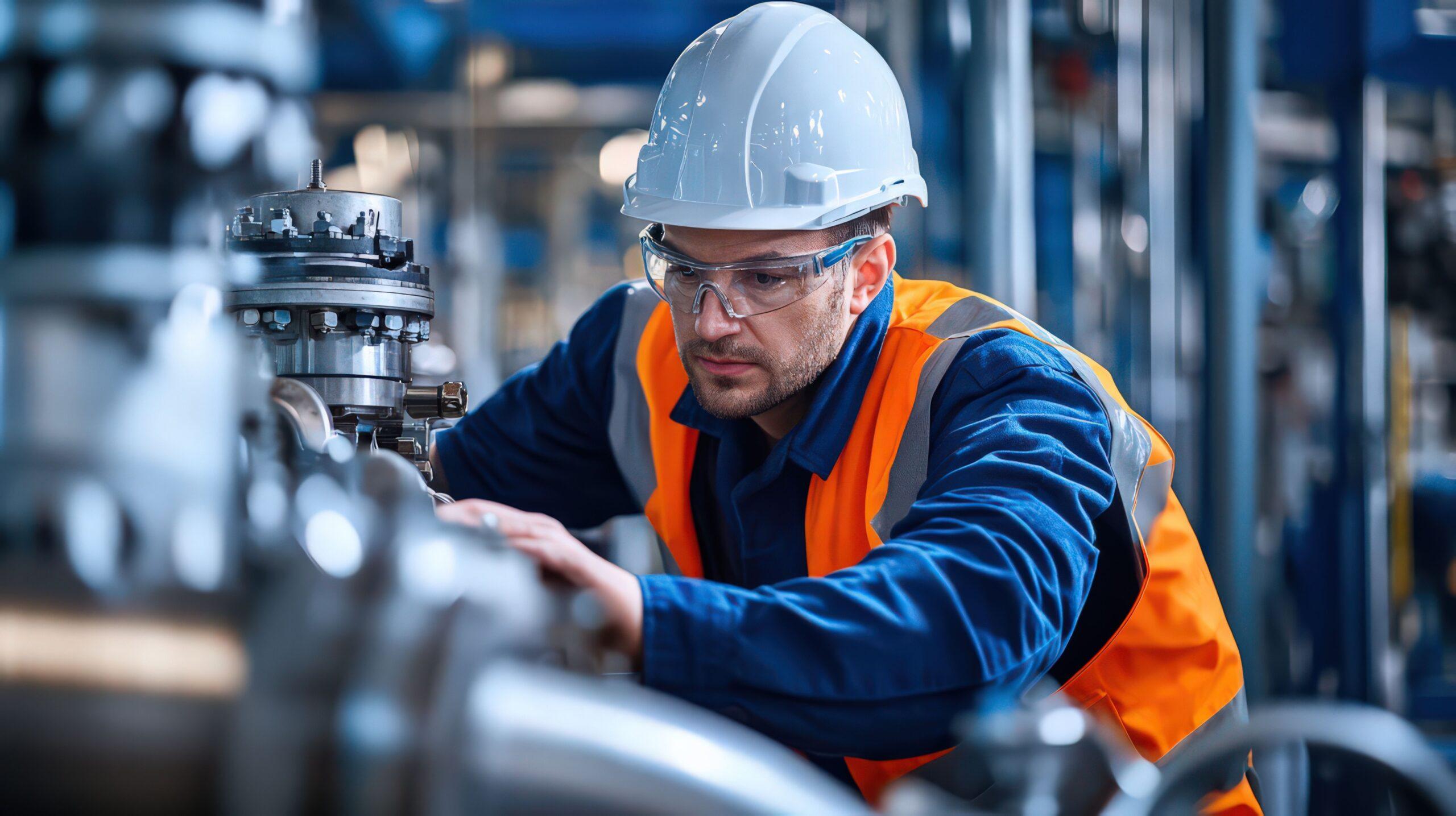 Industrietechniker bei präziser Anlagenkontrolle